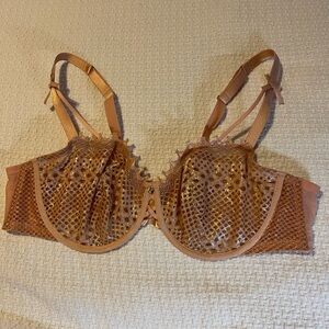 Elegant Rose Gold Lace Bra